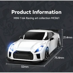 1/64 Scale 2.4G 4CH 4WD Half-Proportional Steering RC Drift Car with Realistic Brake Calipers