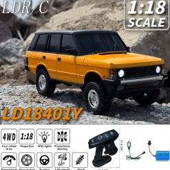 1/18 Scale 2.4G 3CH 4WD Off-Road RC Car Model with Flip-up Headlights
