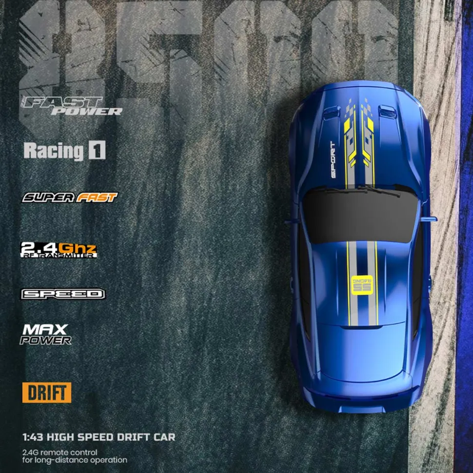 1/43 Scale 2.4G Full-Proportional Mini Electric RC Drift Racing Car Model with LED Lights