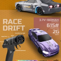 1/43 Scale 2.4G Full-Proportional Mini Electric RC Drift Racing Car Model with LED Lights
