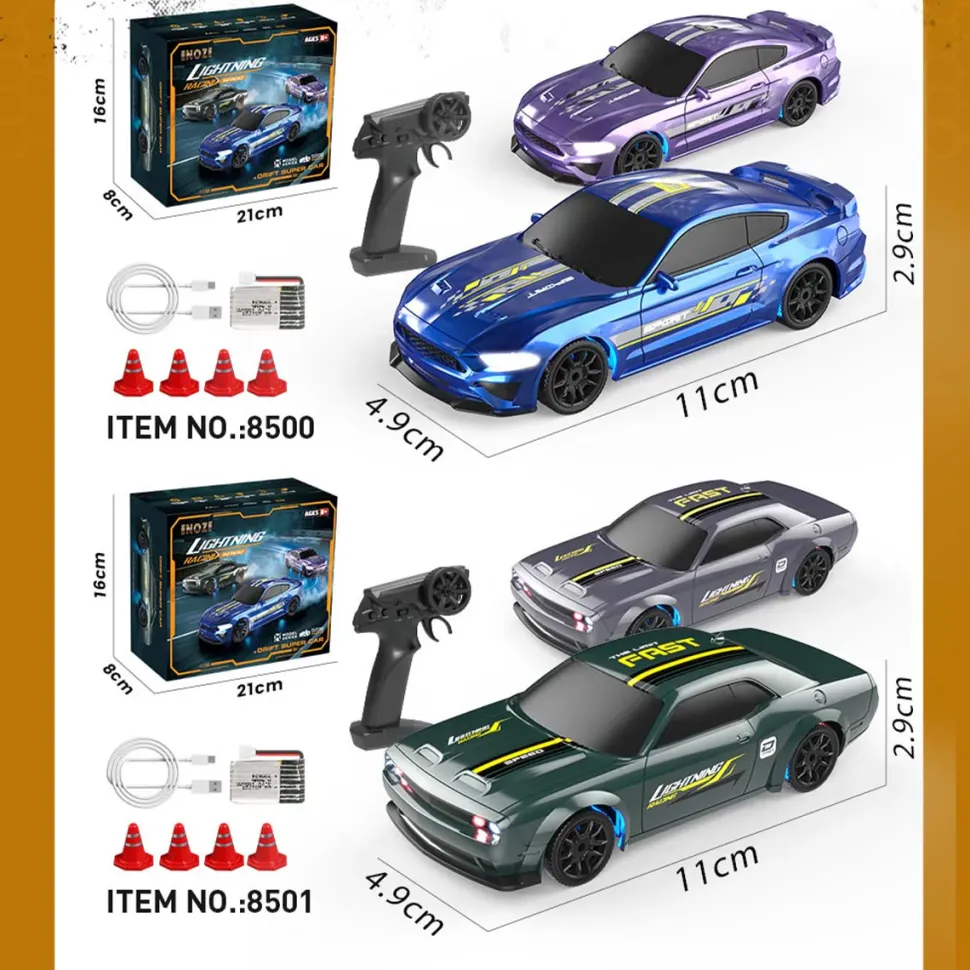 1/43 Scale 2.4G Full-Proportional Mini Electric RC Drift Racing Car Model with LED Lights