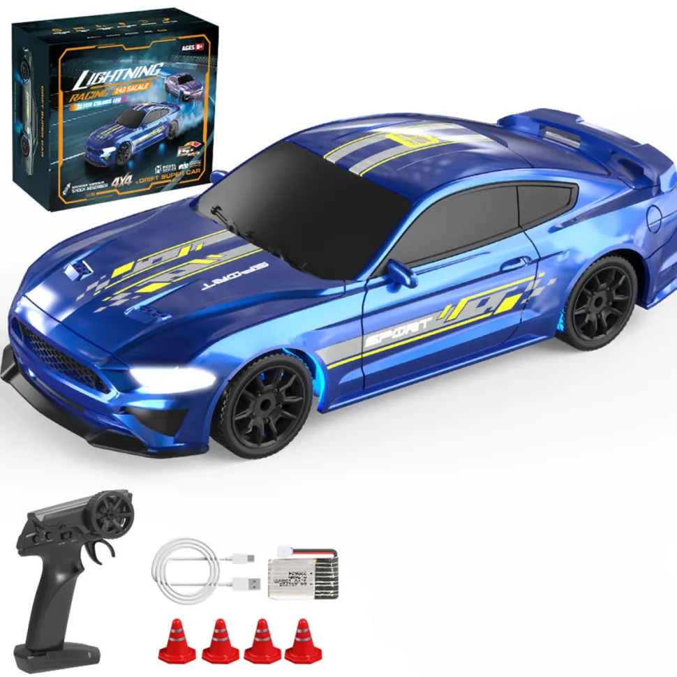 1/43 Scale 2.4G Full-Proportional Mini Electric RC Drift Racing Car Model with LED Lights