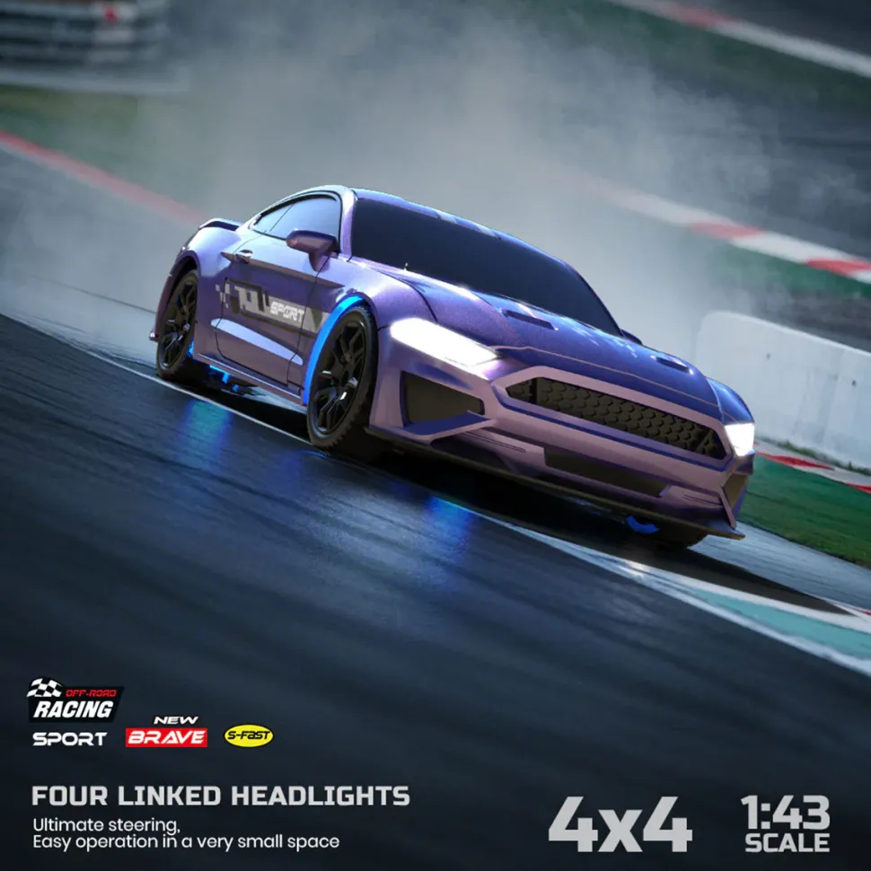 1/43 Scale 2.4G Full-Proportional Mini Electric RC Drift Racing Car Model with LED Lights