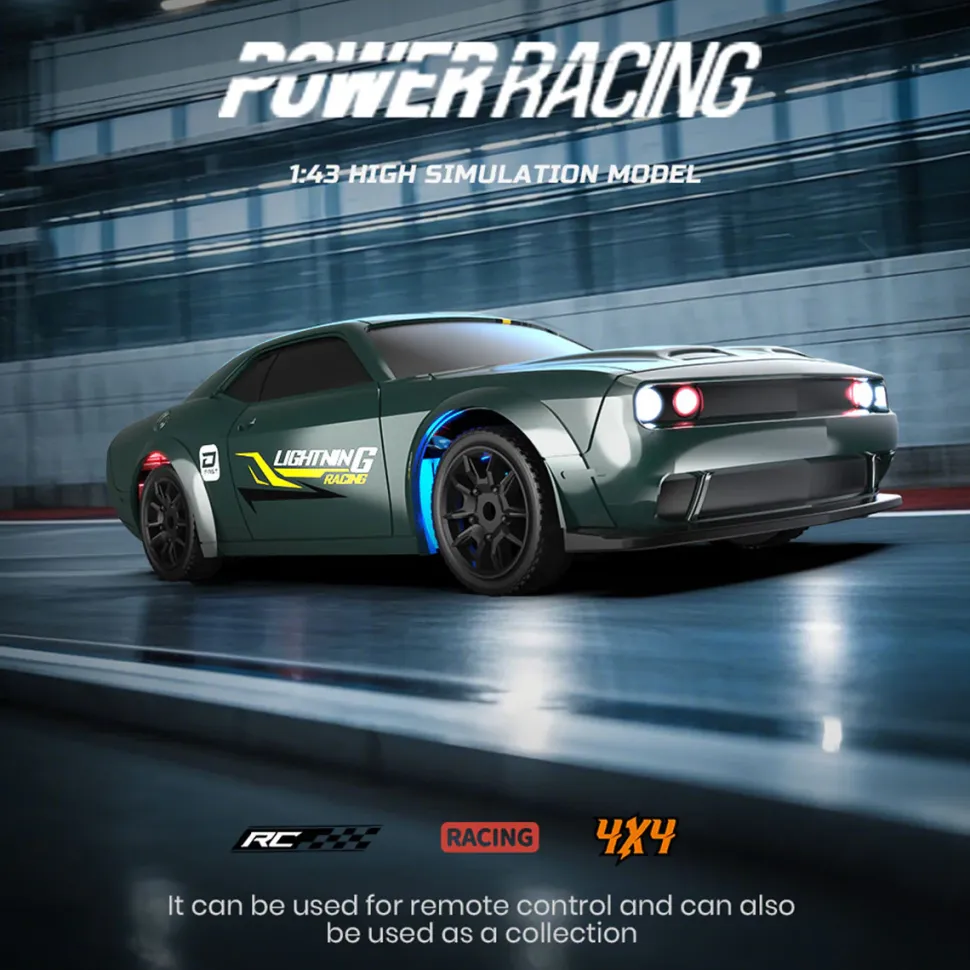 1/43 Scale 2.4G Full-Proportional Mini Electric RC Drift Racing Car Model with LED Lights
