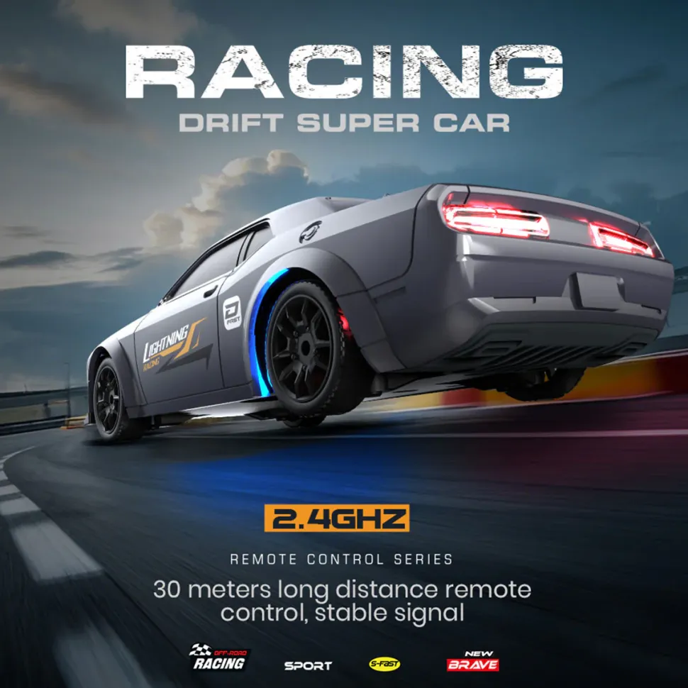 1/43 Scale 2.4G Full-Proportional Mini Electric RC Drift Racing Car Model with LED Lights