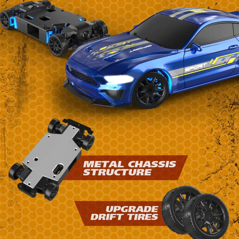 1/43 Scale 2.4G Full-Proportional Mini Electric RC Drift Racing Car Model with LED Lights