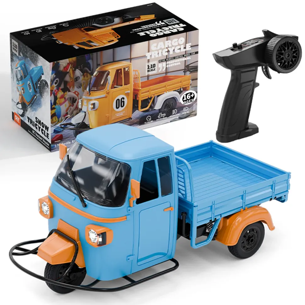 1/10 Scale 2.4G Full-Proportional RC Three-Wheeler with Real Sound, Lights & Gears