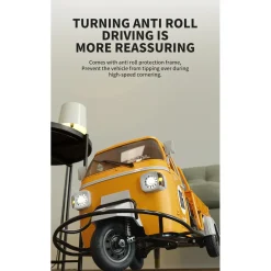 1/10 Scale 2.4G Full-Proportional RC Three-Wheeler with Real Sound, Lights & Gears
