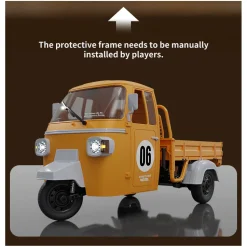 1/10 Scale 2.4G Full-Proportional RC Three-Wheeler with Real Sound, Lights & Gears