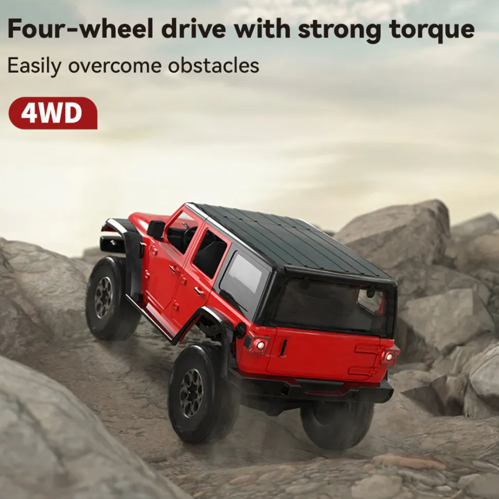 1/24 Scale 2.4G Full-Time 4WD Full-Proportional RC Off-Road Car Miniature Model Gifts