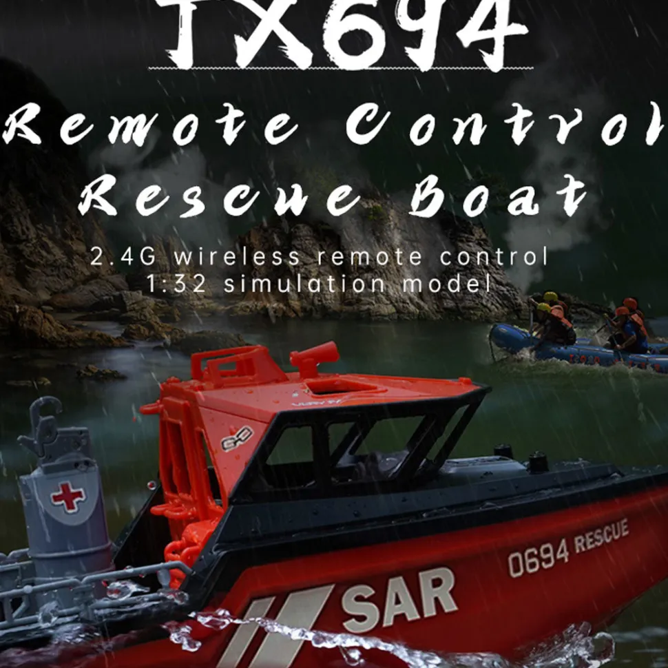 1/32 Scale 2.4G 8KM/H RC Rescue Boat Model RTR Version