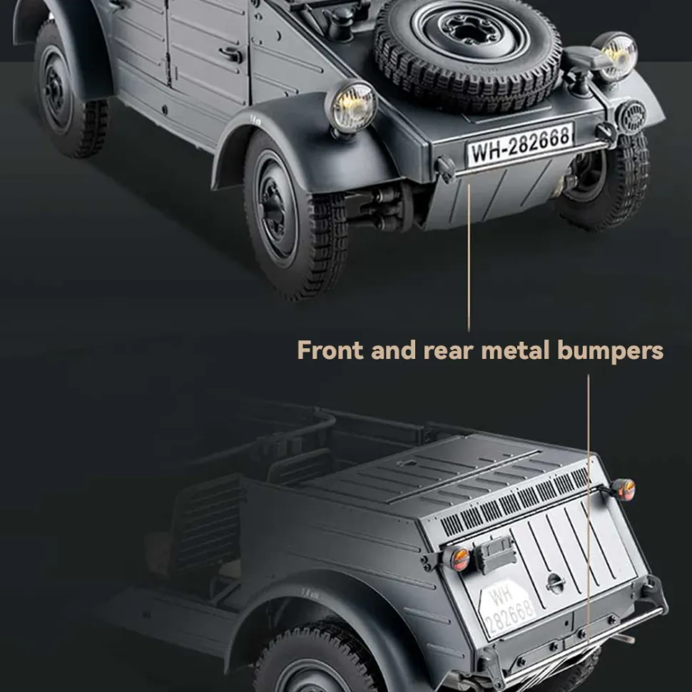 1/12 Scale 2.4G Type 82 RC Barrel Vehicle Model with 4-Wheel Independent Suspension