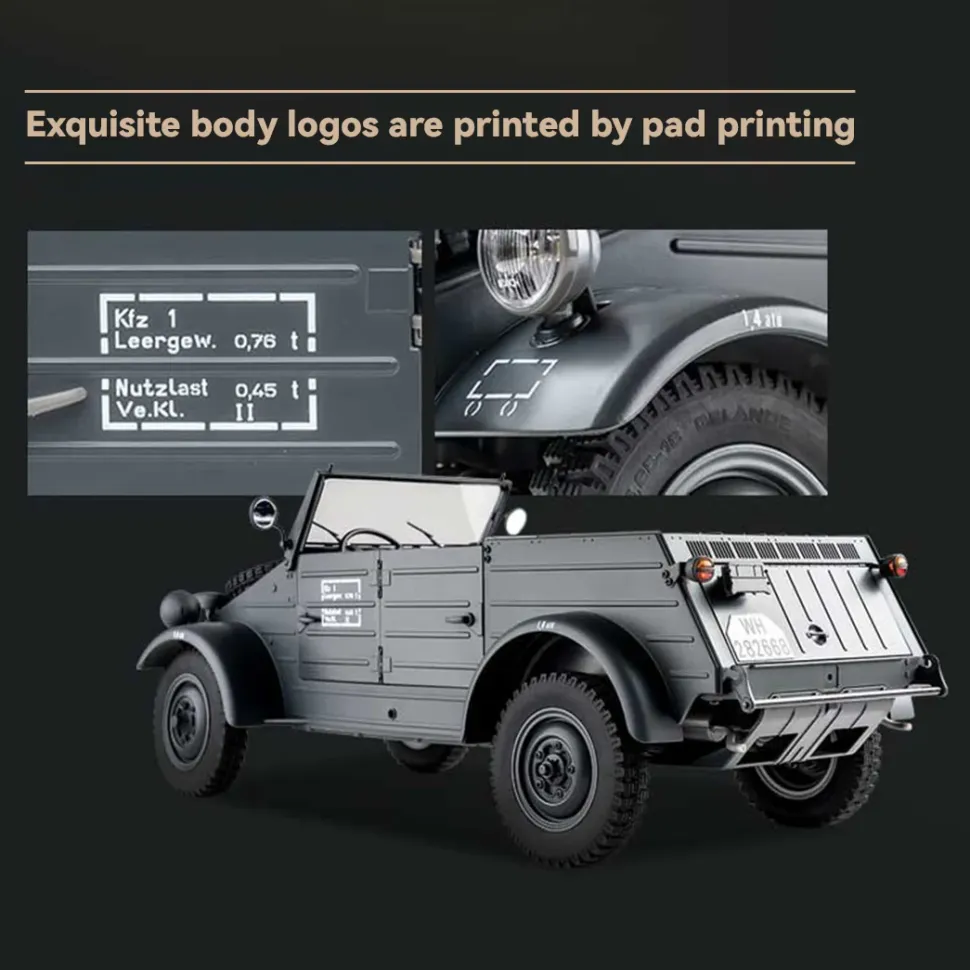 1/12 Scale 2.4G Type 82 RC Barrel Vehicle Model with 4-Wheel Independent Suspension