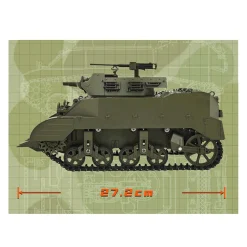 1/16 Scale 2.4G U.S. M8 Self-Propelled Howitzer RC Tank Model with Sound and Lights, Telescoping Smoke, Dual-Speed Modes