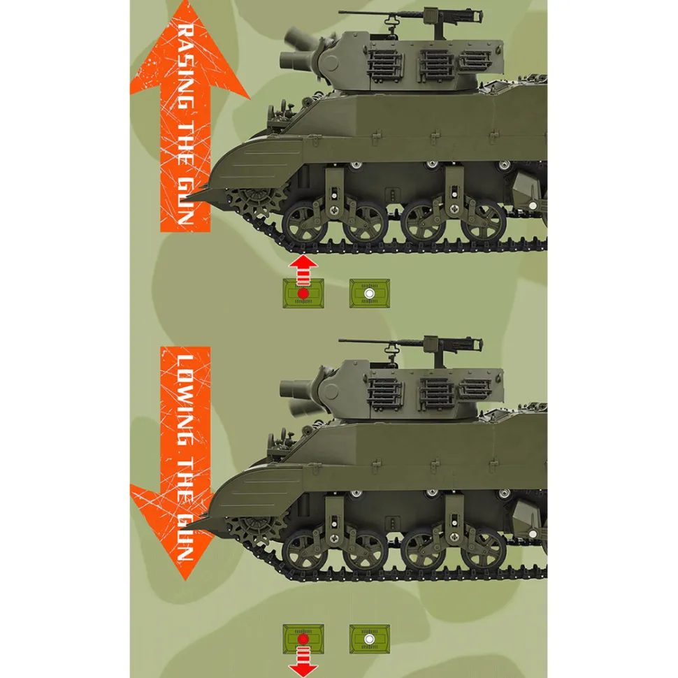 1/16 Scale 2.4G U.S. M8 Self-Propelled Howitzer RC Tank Model with Sound and Lights, Telescoping Smoke, Dual-Speed Modes