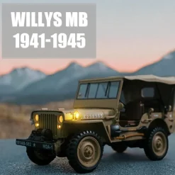 1/14 Scale 2.4G U.S. Willys RC Simulation Off-Road Car Model with Dual-Speed Switching