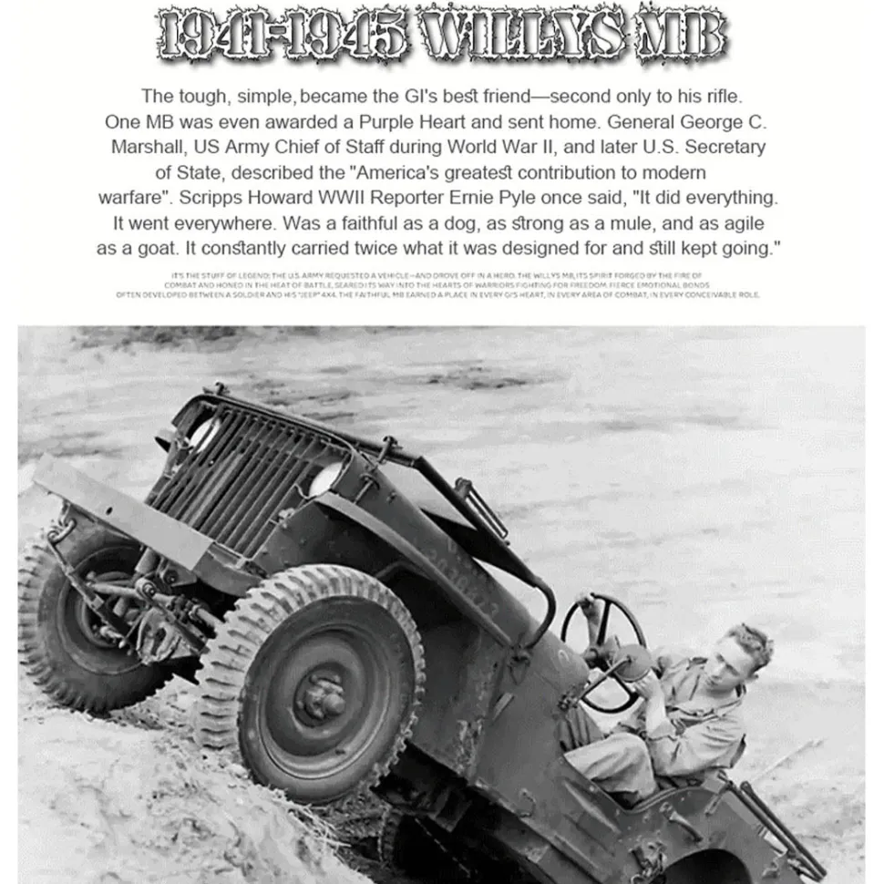 1/14 Scale 2.4G U.S. Willys RC Simulation Off-Road Car Model with Dual-Speed Switching