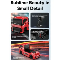 1/87 Scale 2.4G 4WD Full Proportional RC Drift Car with Simulated Brake Calipers, Linked Lights