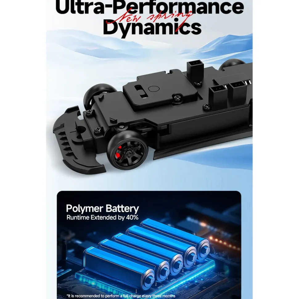 1/87 Scale 2.4G 4WD Full Proportional RC Drift Car with Simulated Brake Calipers, Linked Lights
