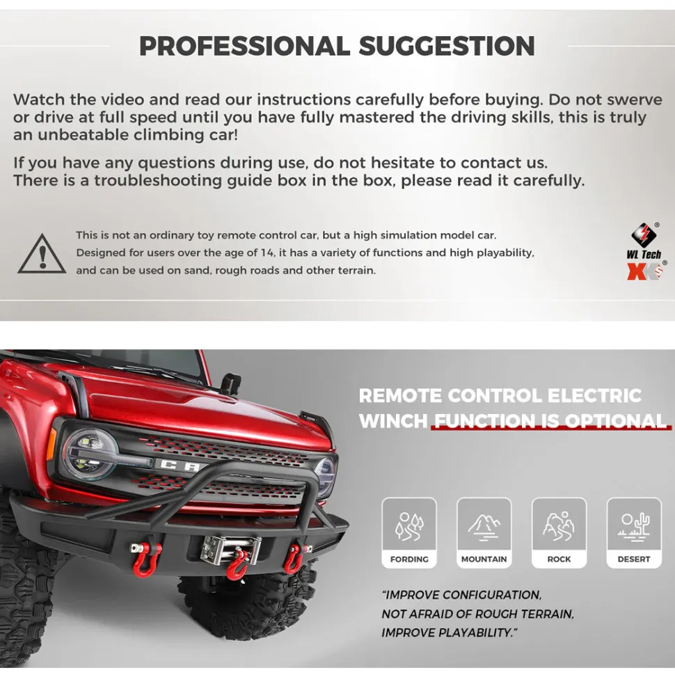 1/10 Scale 2.4G 4WD RC Off-Road Car RTR Version