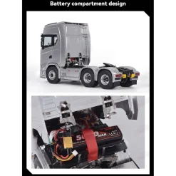 1/14 Scale 2.4G 6x6 All Wheel Drive Full-proportional RC Tractor Truck with 2-Speed and Realistic Sound and lights Gift for Boys