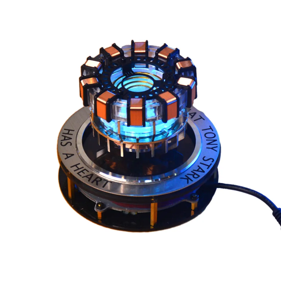 1:1 Scale MK1 Arc Reactor Floating Rotating LED Tech Desk Ornament