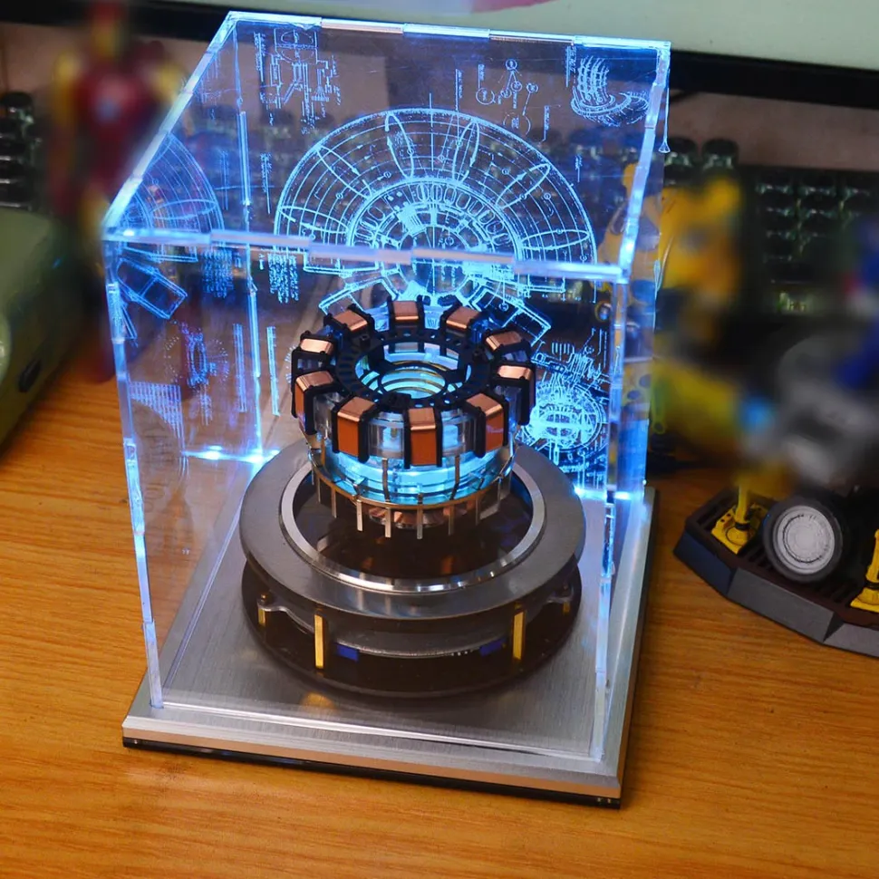 1:1 Scale MK1 Arc Reactor Floating Rotating LED Tech Desk Ornament