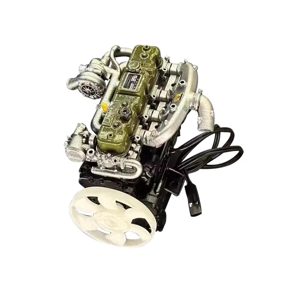 1/10 Scale Resin Inline Four-Cylinder Functional Vintage Diesel Engine Model for RC Crawlers