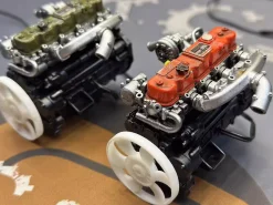 1/10 Scale Resin Inline Four-Cylinder Functional Vintage Diesel Engine Model for RC Crawlers