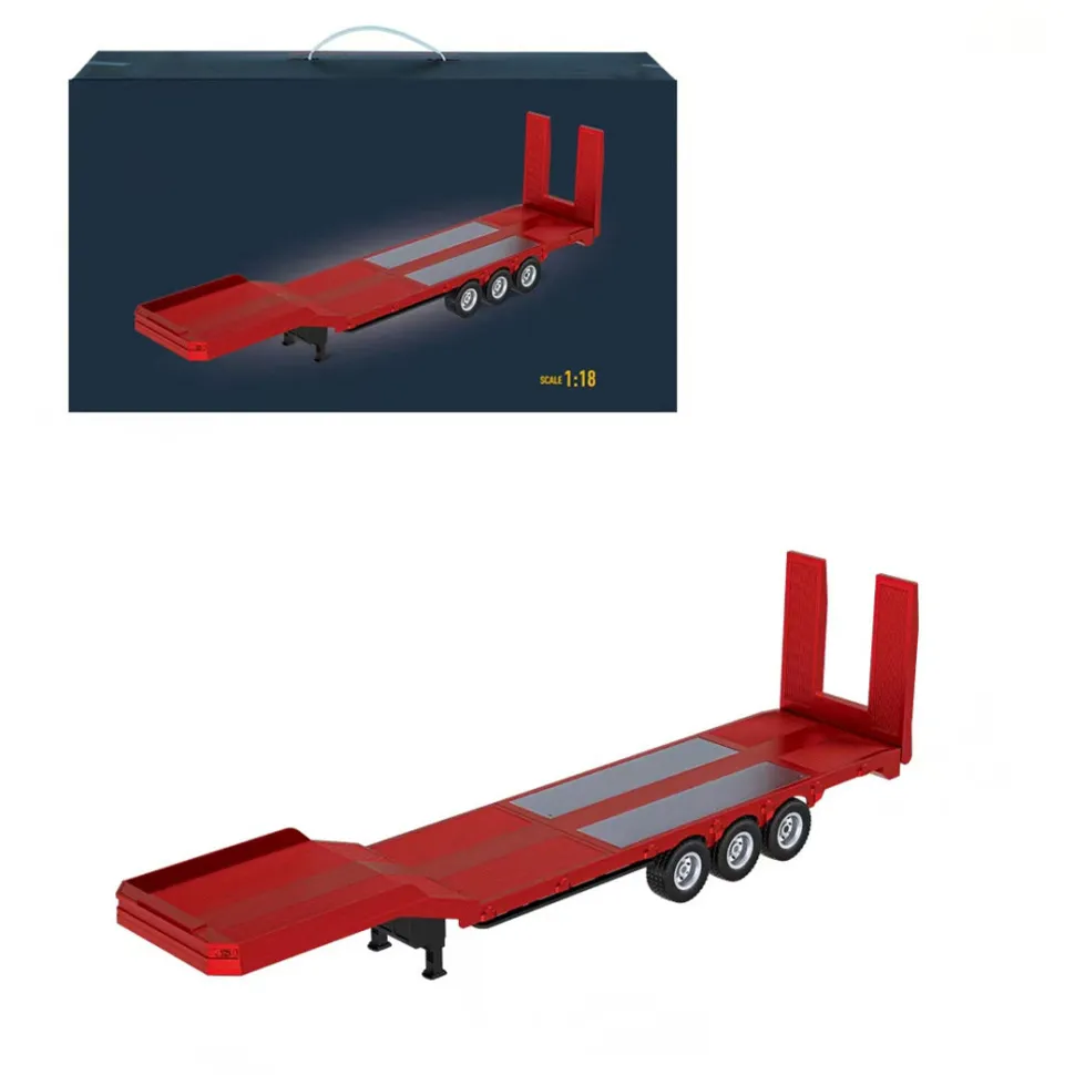 1/18 Scale Semi-trailer Flatbed for 770S Heavy Duty Tractor Truck, Adult Collectible Model Accessories