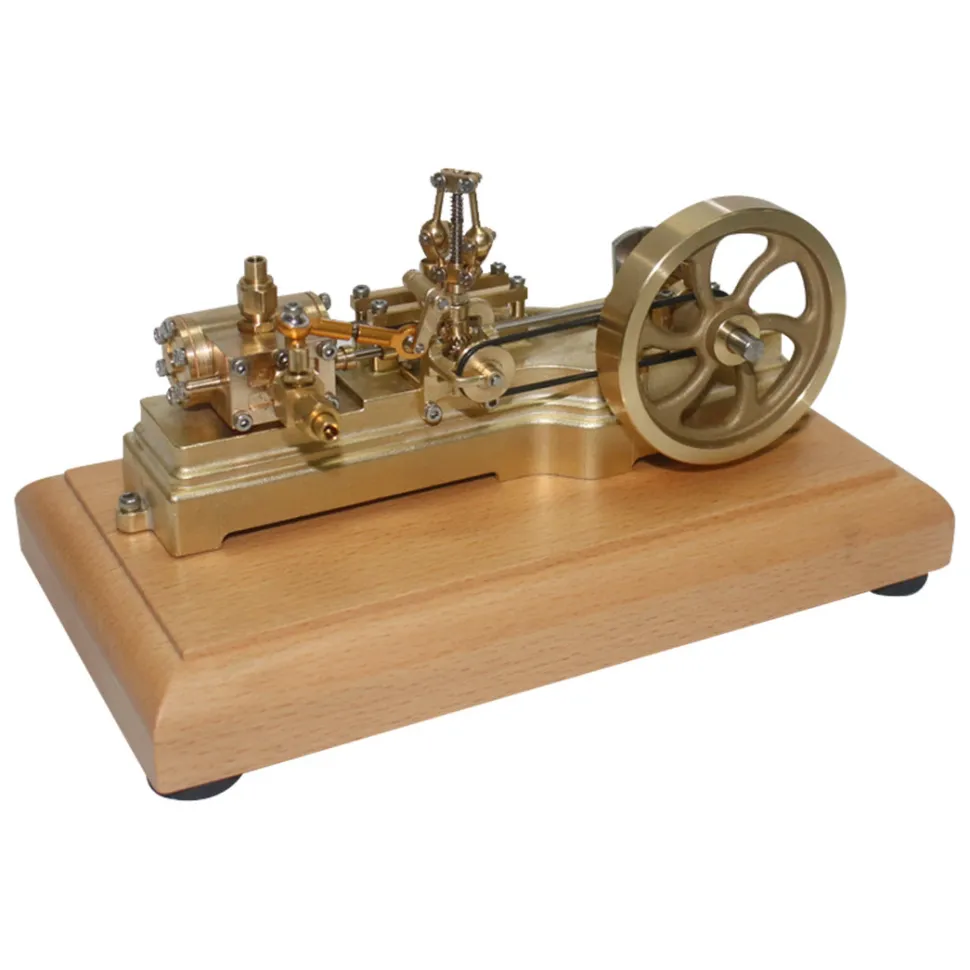 S10 1.7CC Mini Retro Horizontal Single-cylinder Reciprocating Double-acting Mill Steam Engine Model Toys with Speed Reducer