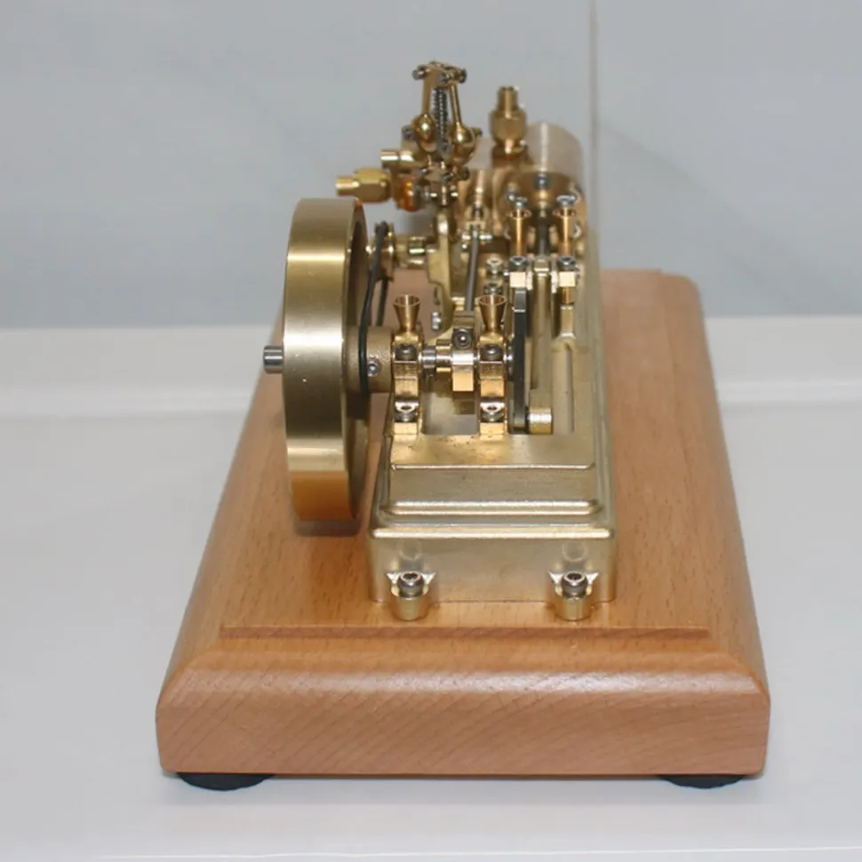 S10 1.7CC Mini Retro Horizontal Single-cylinder Reciprocating Double-acting Mill Steam Engine Model Toys with Speed Reducer