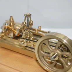 S10 1.7CC Mini Retro Horizontal Single-cylinder Reciprocating Double-acting Mill Steam Engine Model Toys with Speed Reducer