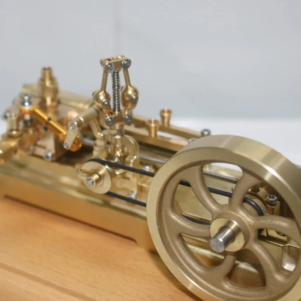 S10 1.7CC Mini Retro Horizontal Single-cylinder Reciprocating Double-acting Mill Steam Engine Model Toys with Speed Reducer