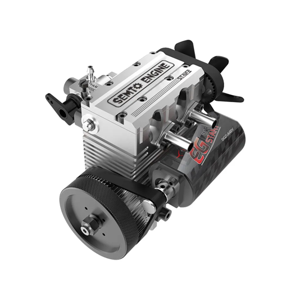 SEMTO ENGINE ST-NF2 7.0cc Mini Inline Double-cylinder Four-stroke Air-cooled Nitro Engine Model Kit