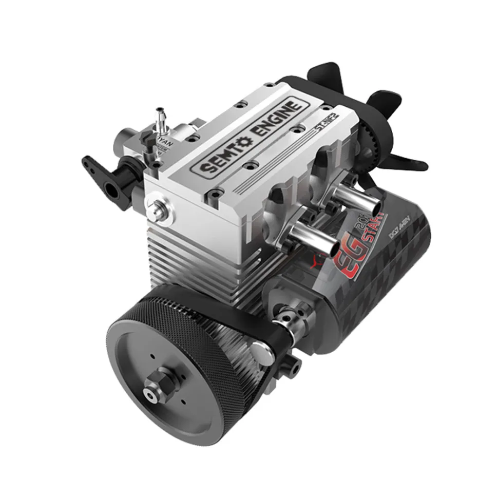SEMTO ENGINE ST-NF2 7.0cc Mini Inline Double-cylinder Four-stroke Air-cooled Nitro Engine Model Kit