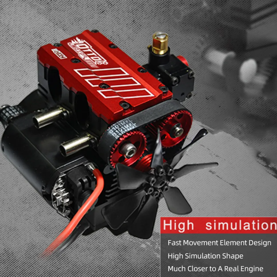SEMTO ENGINE ST-NF2 7cc SOHC Inline 2 Cylinders 4 Stroke Air Cooled Nitro Engine Model Kit - FS-L200AC