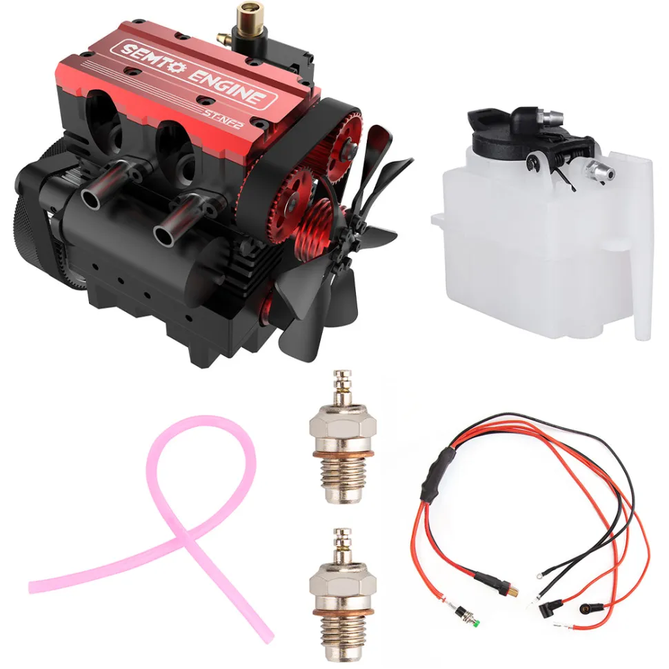 SEMTO ENGINE ST-NF2 7cc SOHC Inline 2 Cylinders 4 Stroke Air Cooled Nitro Engine Model Kit - FS-L200AC