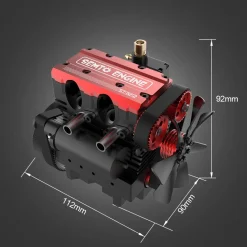 SEMTO ENGINE ST-NF2 7cc SOHC Inline 2 Cylinders 4 Stroke Air Cooled Nitro Engine Model Kit - FS-L200AC
