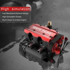 SEMTO ENGINE ST-NF2 7cc SOHC Inline 2 Cylinders 4 Stroke Air Cooled Nitro Engine Model Kit - FS-L200AC