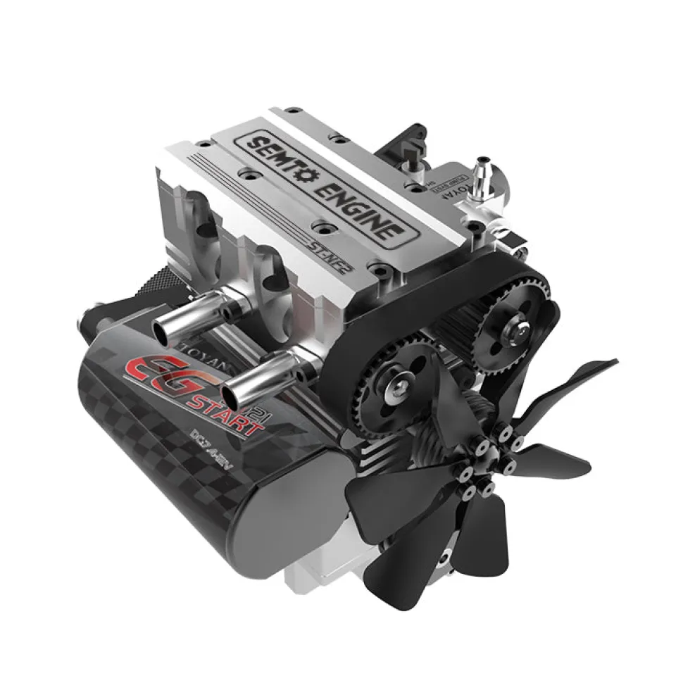 SEMTO ENGINE ST-NF2 7cc SOHC Inline 2 Cylinders 4 Stroke Air Cooled Nitro Engine Model Kit - FS-L200AC