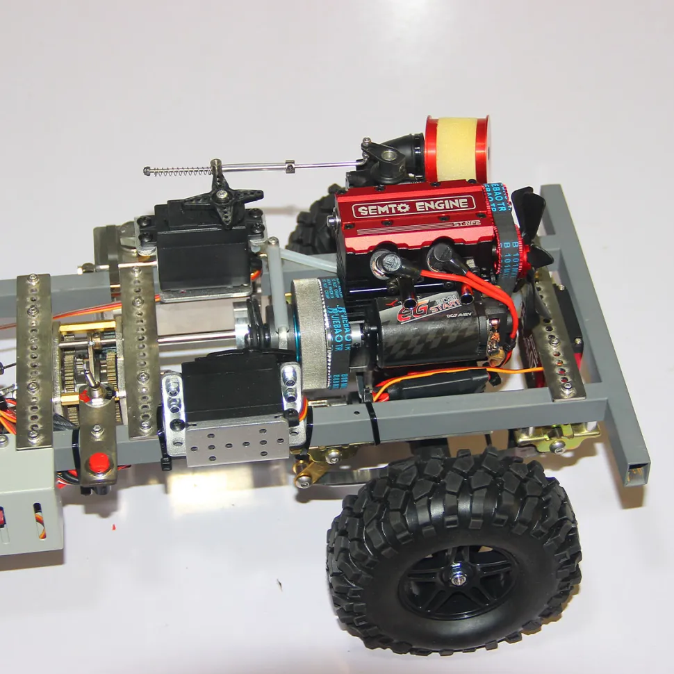 SEMTO ST-NF2 Engine 7cc SOHC Inline 2 Cylinders 4 Stroke Air Cooled Nitro Engine Model Kit - Build Your Own Engine that Works