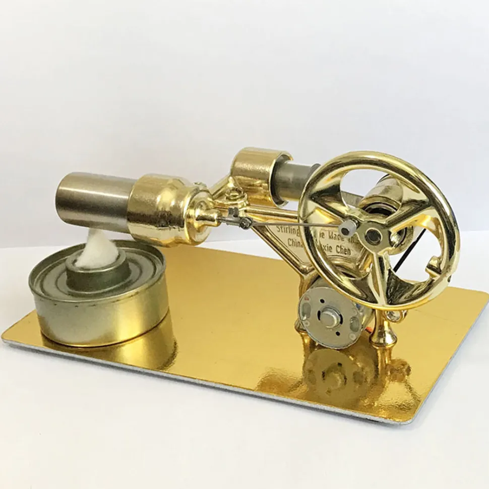 Single Cylinder Stirling Engine Model Kit With LED for Science Experiment