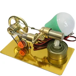 Single Cylinder Stirling Engine Model Kit With LED for Science Experiment