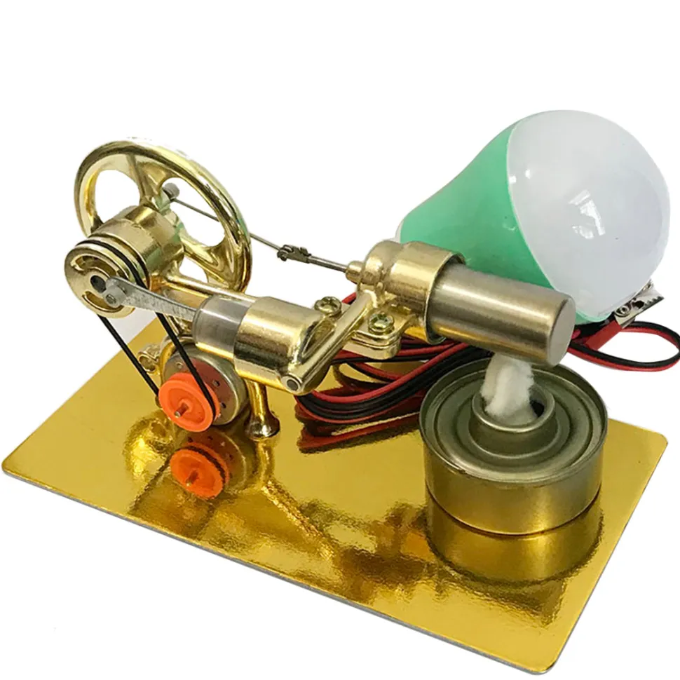 Single Cylinder Stirling Engine Model Kit With LED for Science Experiment