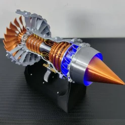 SKYMECHMAN TRENT900 Turbofan Engine Model Kit with LED Light - Turbofan Engine that Works