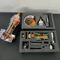 SKYMECHMAN TRENT900 Turbofan Engine Model Kit with LED Light - Turbofan Engine that Works