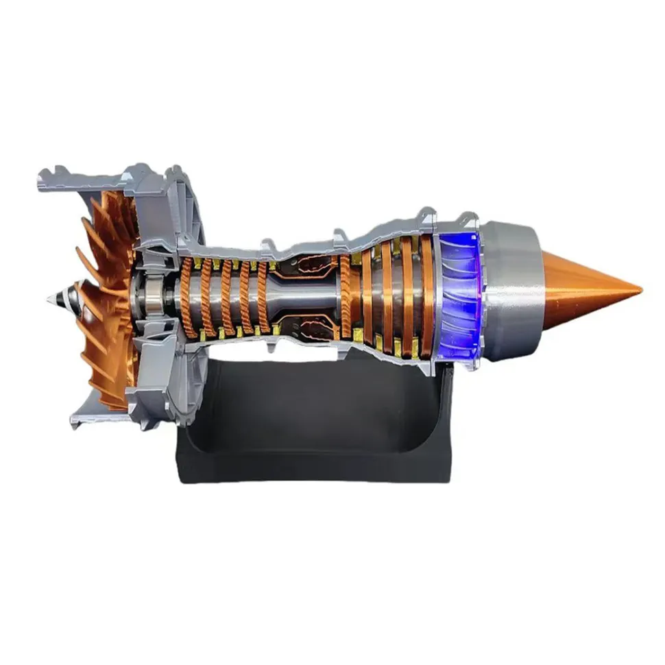 SKYMECHMAN TRENT900 Turbofan Engine Model Kit with LED Light - Turbofan Engine that Works