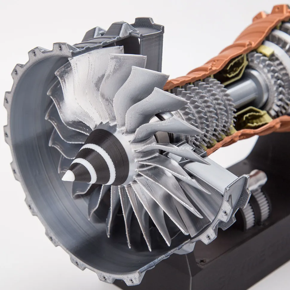 SKYMECH TR900 DIY Functional Turbofan Aero Aircraft Engine 3D Printed Assembly Model Dynamic KIT Version