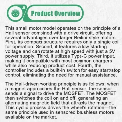 Small Hall Sensor Motor Model - Brushless Ferris Wheel Demonstrator, Bedini Style - Low Power Consumption High Speed Tech Desk Decor